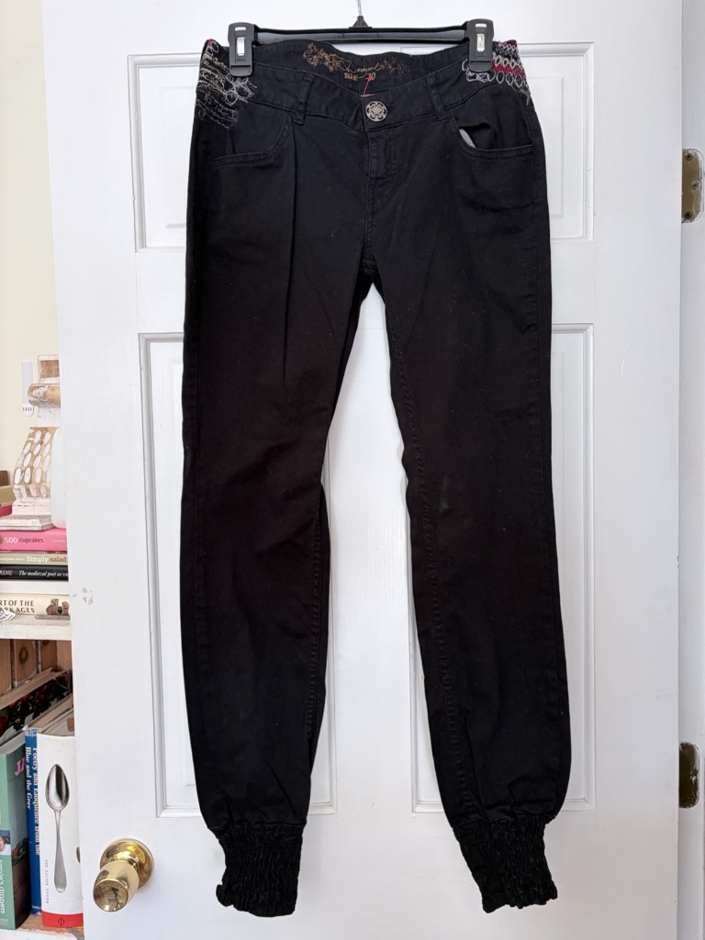 Desigual Black Track Joggers with Embroidered Waistband